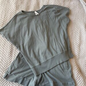 Pact Women's Relaxed Fit Top and Bottom Set - Sage Green